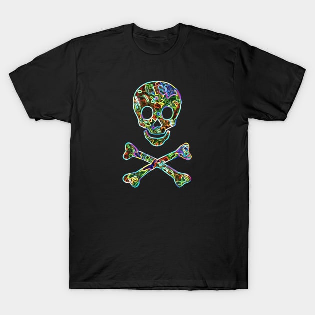 Neon Skull and Crossbones T-Shirt by Muzehack